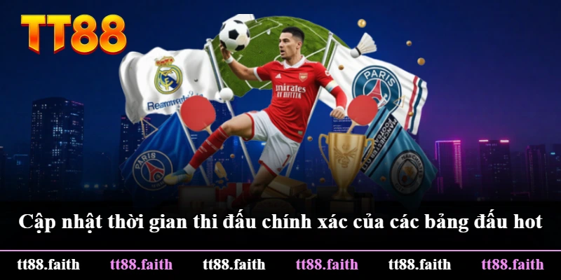 Cập nhật thời gian thi đấu chính xác của các bảng đấu hot Cập nhật thời gian thi đấu chính xác của các bảng đấu hot